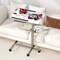 White Adjustable Height Laptop Desk Cart with Tilt Top and Lockable Casters for Work or Study